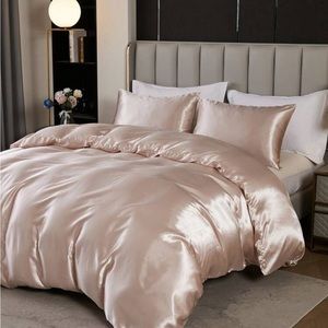 3pcs Solid Color Chemical Fiber Satin Set Of Three Pieces